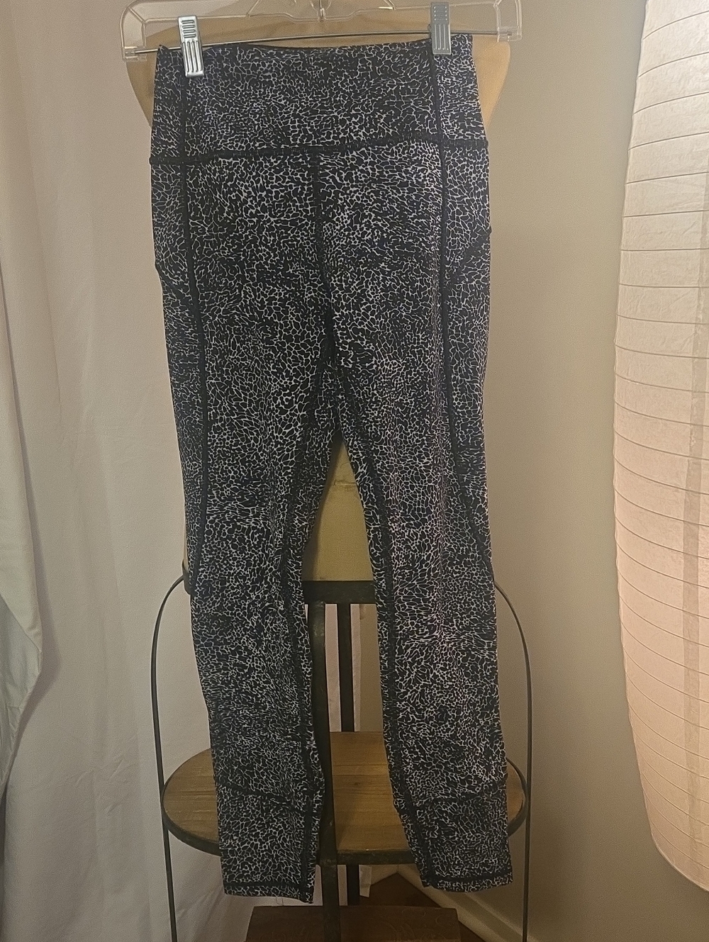 lululemon athletica Black & White Speckle High-Rise Leggings.